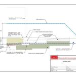 Technical detail showing cross section of a loading dock footing for a commercial building.