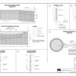 Construction plan sheet showing shoring layout and details for landslide stabilization project. 