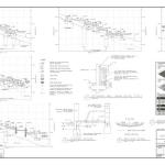 Construction plan sheet showing hardscape improvement cross sections and details