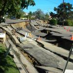 Roadway distress caused by landsliding