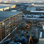 Aerial View of Steel Framed Commercial Warehouse